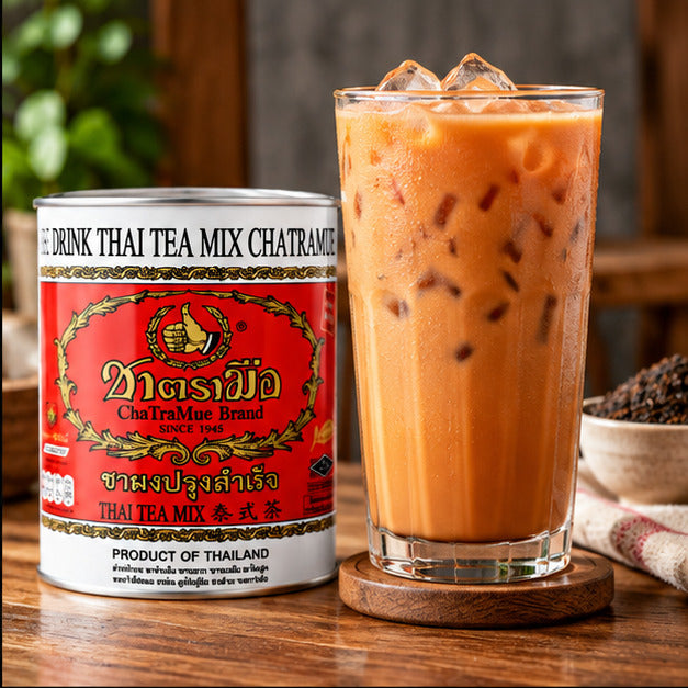 ChaTraMue Original Thai Tea Mix 450g – 2 Tins + Filter — lifestyle