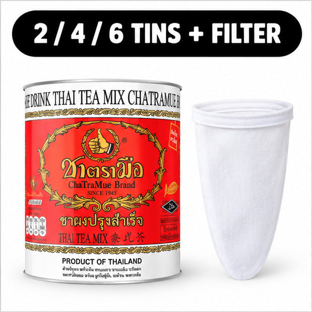 ChaTraMue Original Thai Tea 200g Round Tin + Filter — cover