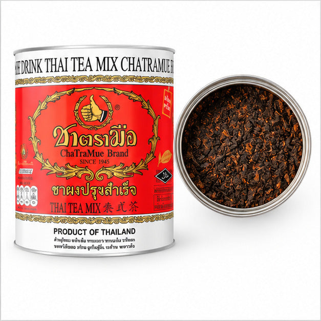 ChaTraMue Original Thai Tea 200g Round Tin + Filter — detail