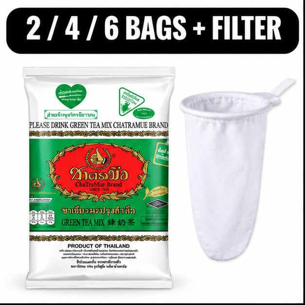 ChaTraMue Milk Green Tea Mix 200g – Bags + Filter — cover