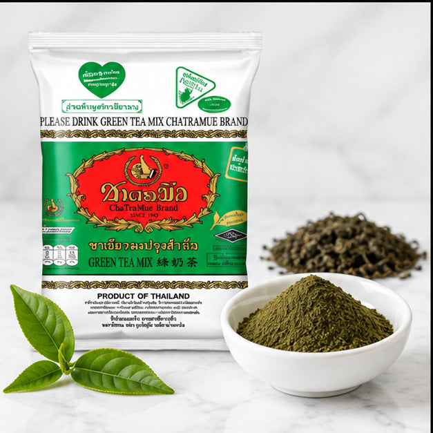 ChaTraMue Milk Green Tea Mix 200g – Bags + Filter — detail