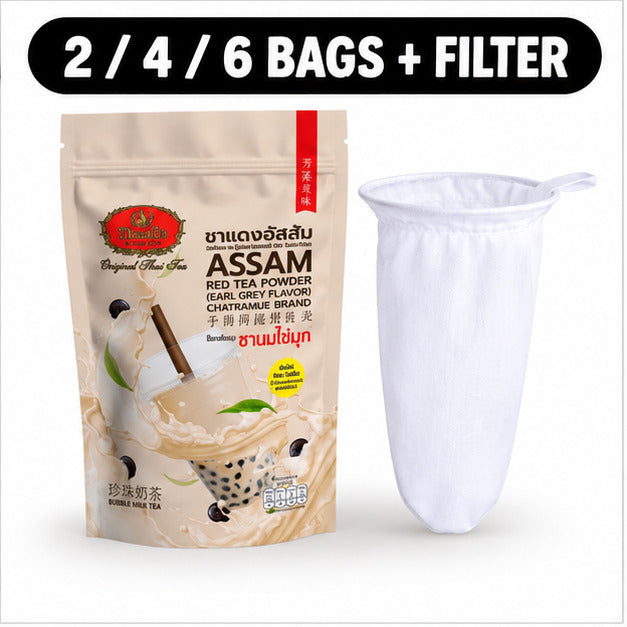 ChaTraMue Assam Red Tea Earl Grey 250g – Bags + Filter — cover