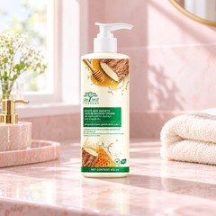 De Leaf Thanaka White & Smooth Serum Shower Cream 450 ml — supporting product image; pack contents stated in title