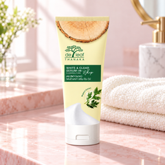 De Leaf Thanaka White & Clear Serum-in-Whip Cleansing Foam 100g — supporting product image; pack contents stated in title