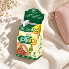 De Leaf Thanaka Moisturizing & Whitening Cream Sachets 6 × 7g — supporting product image; pack contents stated in title