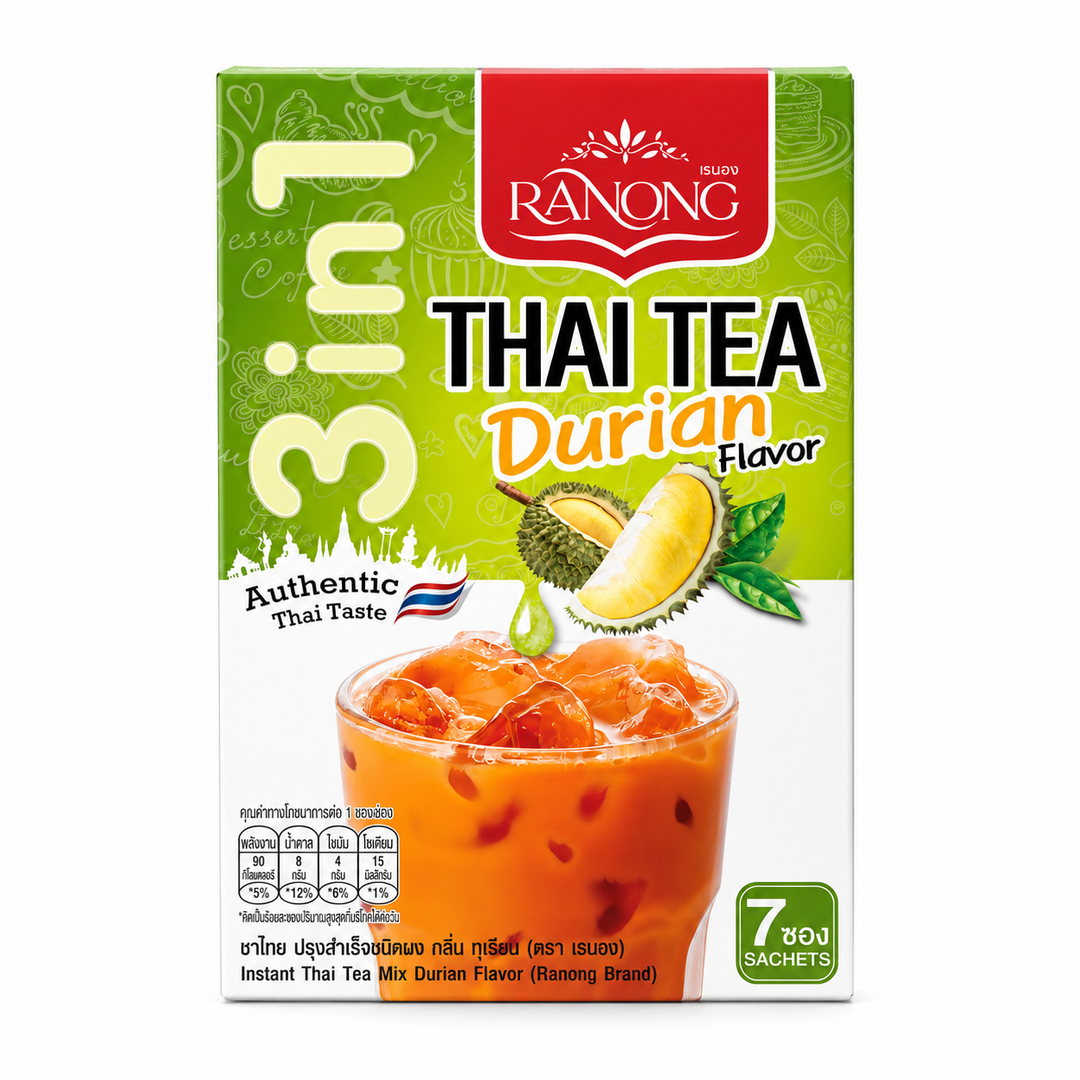 Ranong Tea Durian Thai Tea Mix 7 Sachets × 20 g (140 g per Pack) — product image