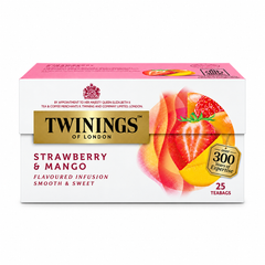 Twinings Strawberry & Mango Fruit Infusion 25 Tea Bags × 2 g (50 g per Pack) — product image
