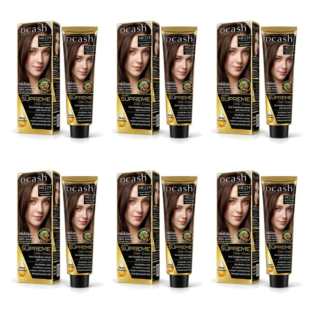 Dcash Master Supreme Color Cream ME224 — 100 ml | 6 Packs — 6 identical retail packages on a white background
