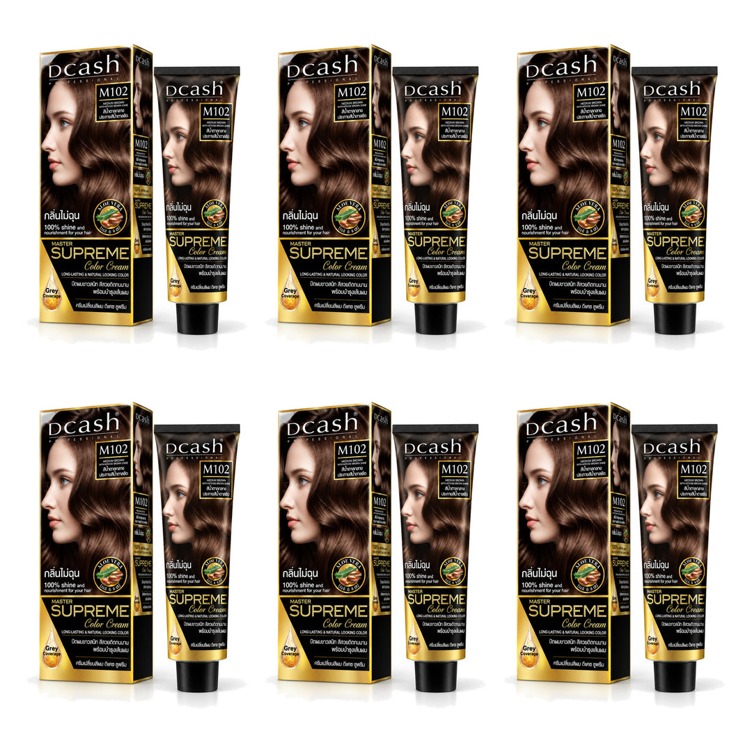 Dcash Master Supreme Color Cream M102 — 100 ml | 6 Packs — 6 identical retail packages on a white background