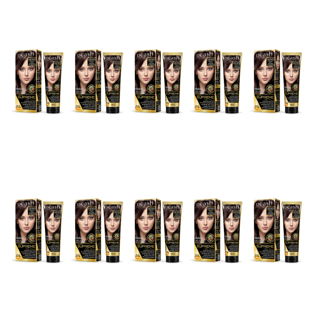 Dcash Master Supreme Color Cream ME005 — 100 ml | 10 Packs — 10 identical retail packages on a white background