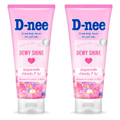 D-nee Body Serum — 170 ml | 2 Packs — 2 identical retail packages on a white background; selected formula Dewy Shine