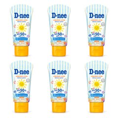 D-nee Kids Water Resistant Sunscreen SPF50+ PA++++ — 50 ml | 6 Packs — 6 identical retail packages on a white background