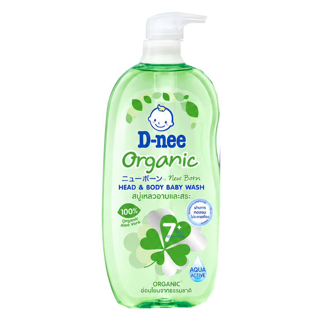 D-nee Organic Head & Body Baby Wash — 750 ml | 1 Pack — 1 identical retail packages on a white background; selected formula Organic Green