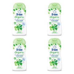 D-nee Organic Baby Lotion Powder — 180 ml | 4 Packs — 4 identical retail packages on a white background