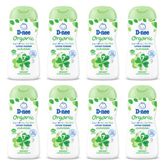 D-nee Organic Baby Lotion Powder — 180 ml | 8 Packs — 8 identical retail packages on a white background