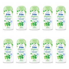 D-nee Organic Baby Lotion Powder — 180 ml | 10 Packs — 10 identical retail packages on a white background