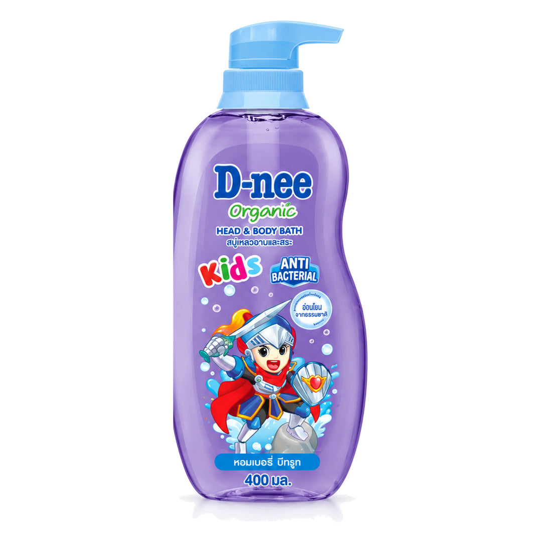 D-nee Kids Organic Head & Body Bath — 400 ml | 1 Pack — 1 identical retail packages on a white background; selected formula Berry Beetroot