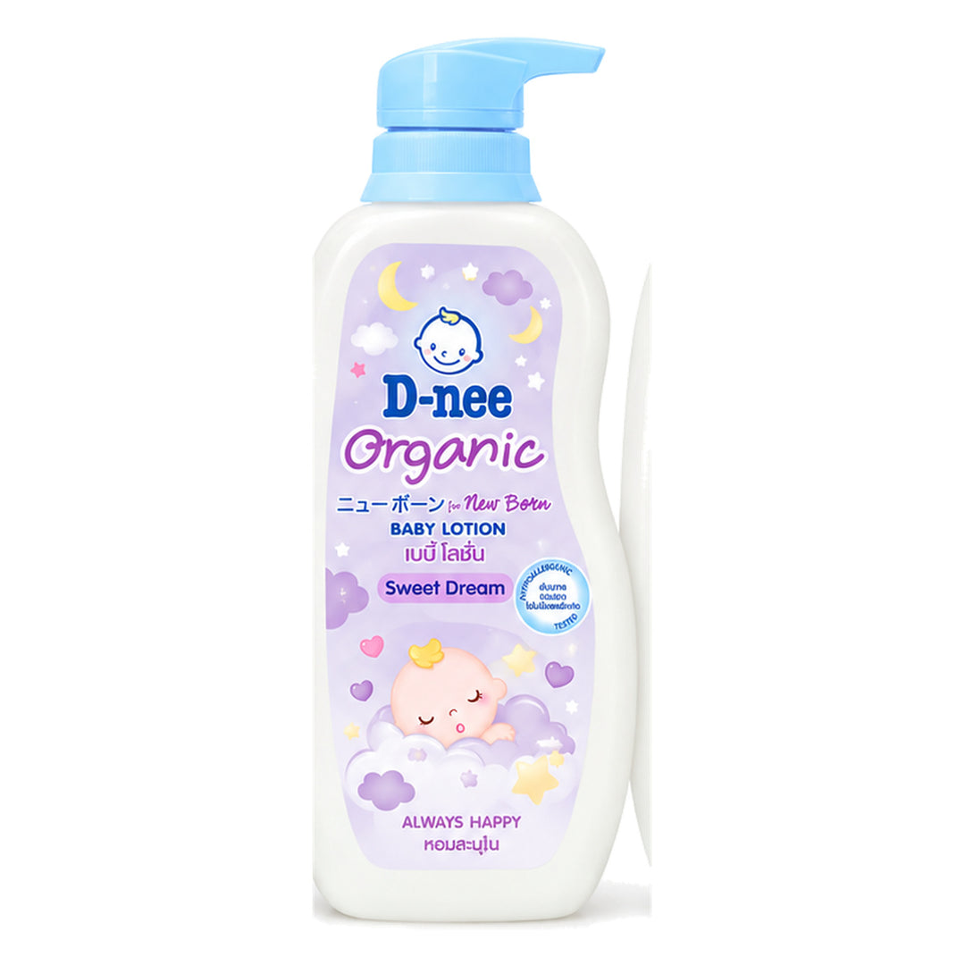 D-nee Organic Baby Lotion — 400 ml | 1 Pack — 1 identical retail packages on a white background; selected formula Sweet Dream