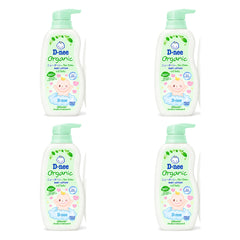 D-nee Organic Baby Lotion — 400 ml | 4 Packs — 4 identical retail packages on a white background; selected formula Organic Green