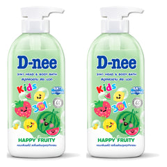 D-nee Kids 3-in-1 Hair & Body Bath — 450 ml | 2 Packs — 2 identical retail packages on a white background; selected formula Sakura Wind