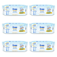 D-nee Deluxe Adult Wipes — 40 Sheets | 6 Packs — 6 identical retail packages on a white background
