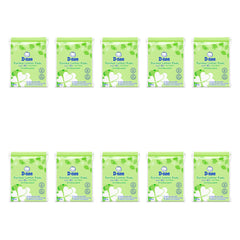 D-nee Purified Facial Cotton Pads — 45 g / 100 g | 10 Packs — 10 identical retail packages on a white background; selected formula 100 g