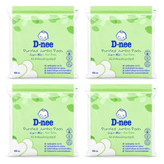 D-nee Purified Jumbo Cotton Pads — 100 g | 4 Packs — 4 identical retail packages on a white background
