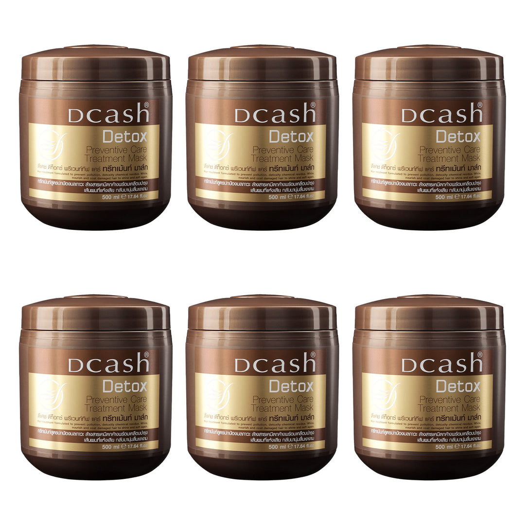 Dcash Detox Preventive Care Treatment Mask 250/500 ml | 6 Packs — 6 identical retail packages on a white background