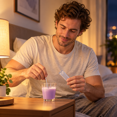 CHAMÉ Aurora Night Shot customer preparing a night-time drink, lifestyle image 1