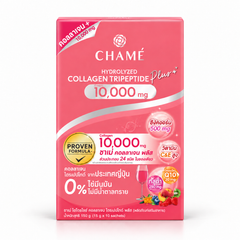 CHAMÉ Hydrolyzed Collagen Tripeptide Plus 10,000 mg — 15 g × 10 Sachets — product on white background