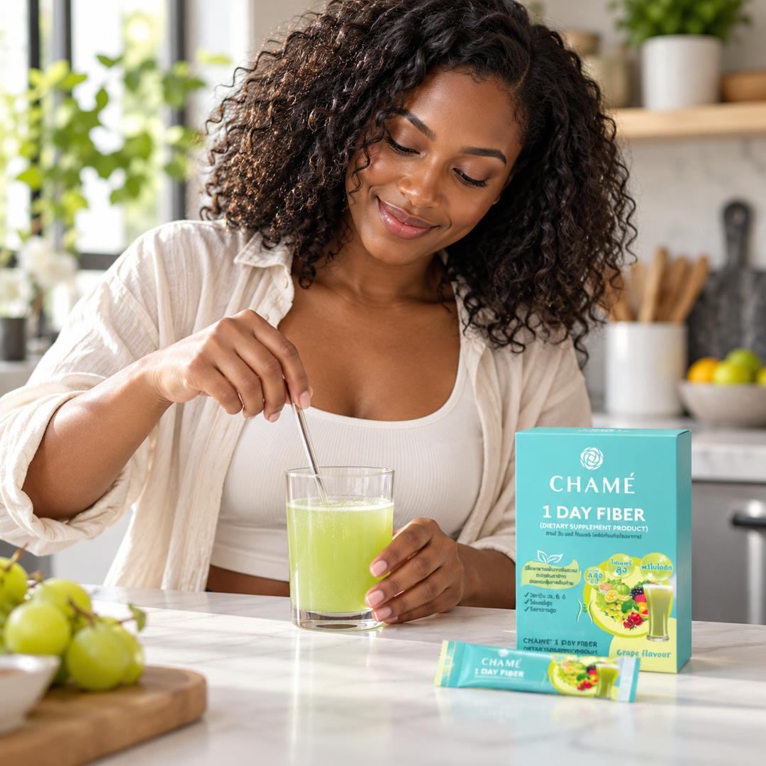 CHAMÉ fiber customer using product, lifestyle image 1