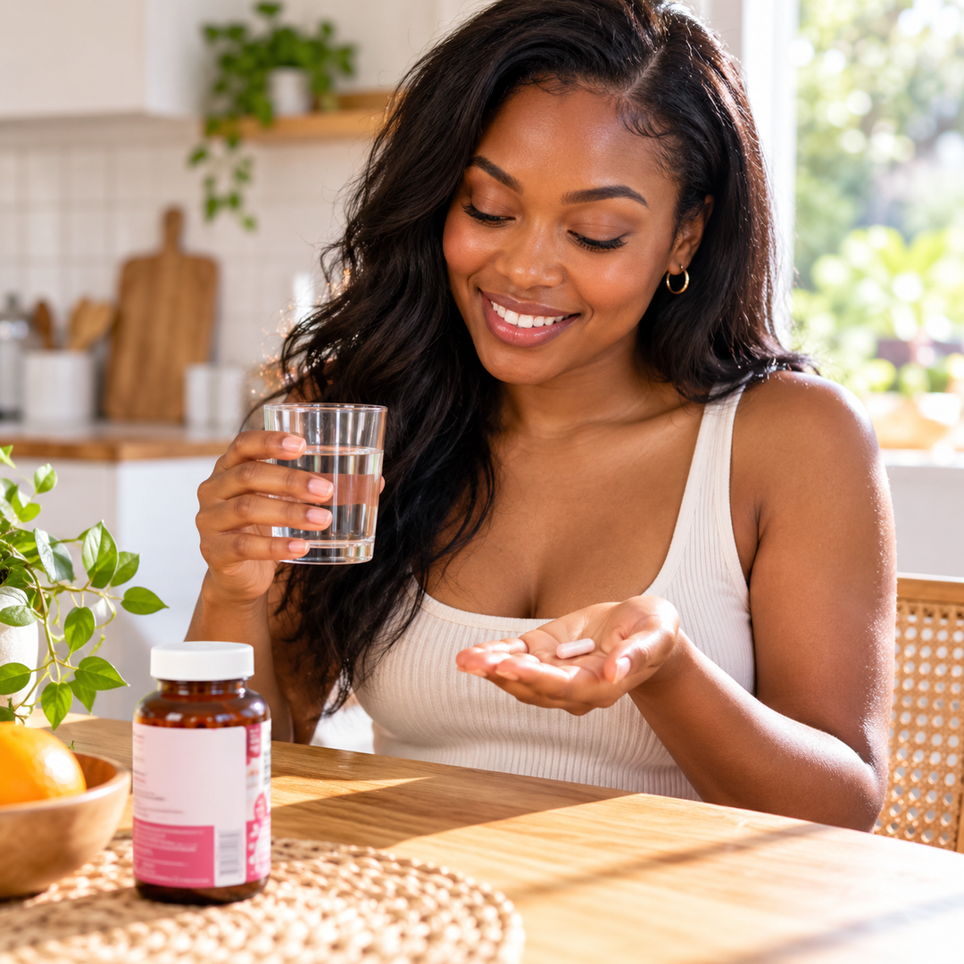 CHAMÉ gluta-lipo customer using product, lifestyle image 1