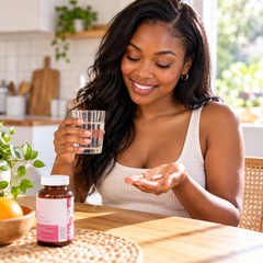 CHAMÉ gluta-lipo customer using product, lifestyle image 1