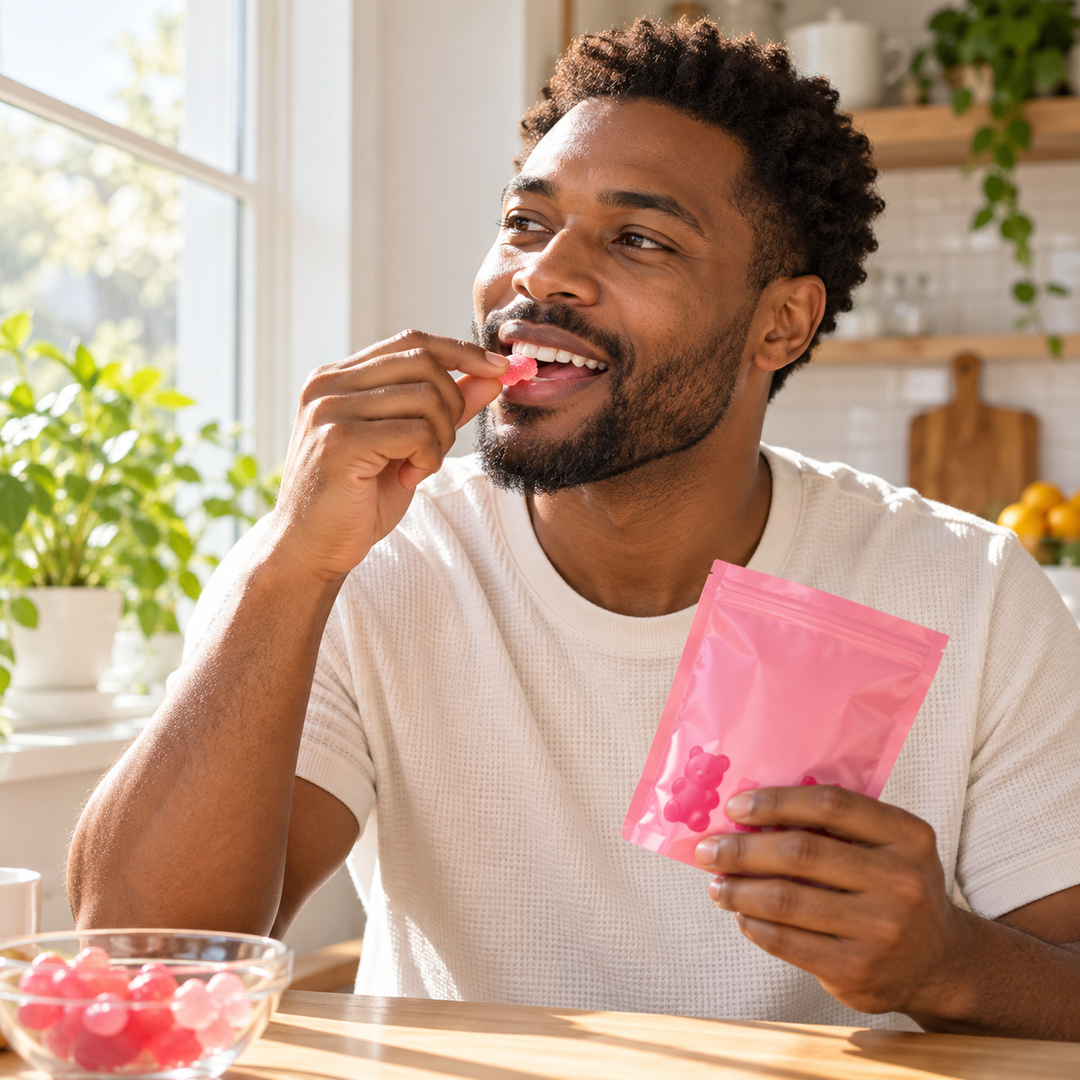 CHAMÉ gummy customer using product, lifestyle image 2