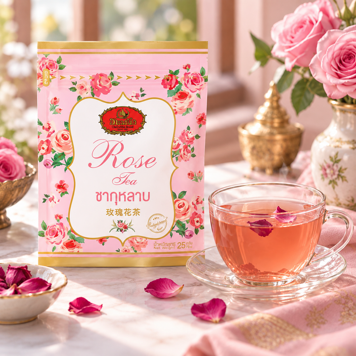 ChaTraMue Rose Tea Original – 5 Tea Bags per Pouch – lifestyle