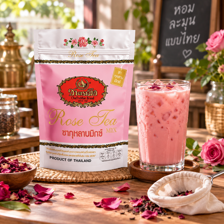 ChaTraMue Rose Tea Mix 150g – Bags + Filter – lifestyle