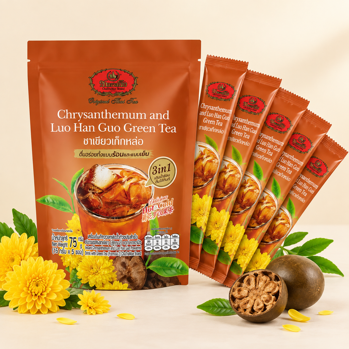 ChaTraMue Chrysanthemum & Luo Han Guo Green Tea 3-in-1 75g – detail