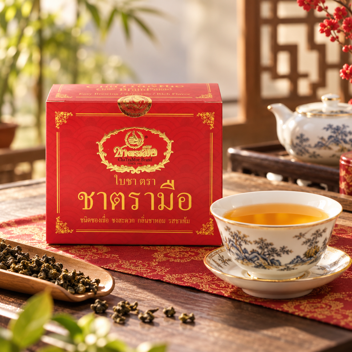 ChaTraMue Oolong Tea Leaves – 20 Tea Bags per Box – lifestyle