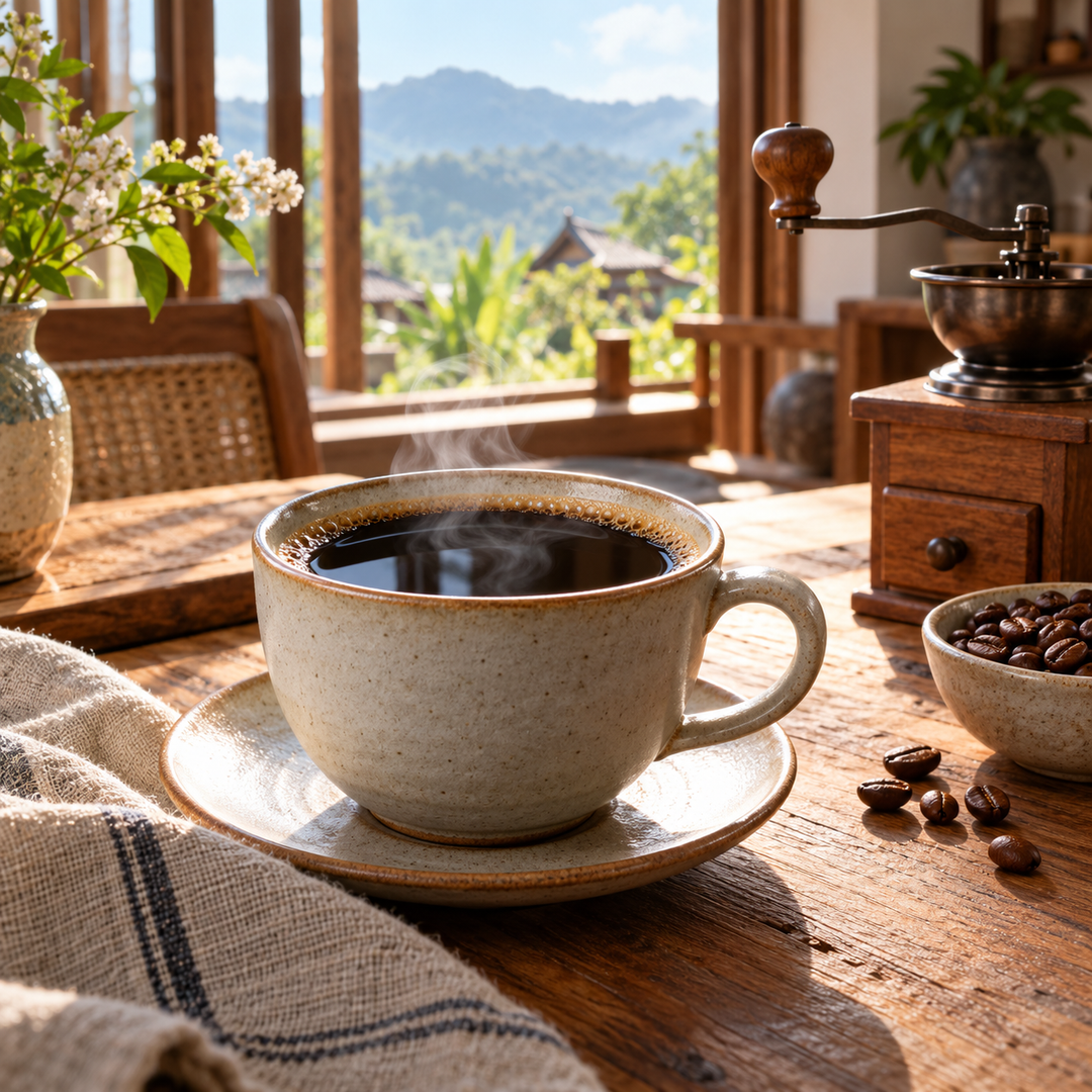 Coffee — illustrative serving suggestion; accessories not included