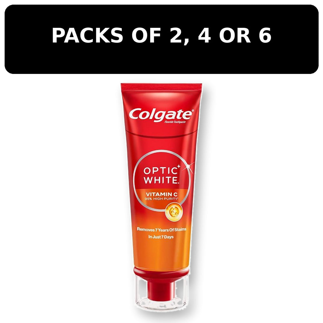 Colgate Optic White Vitamin C 80g – packs of 2, 4 or 6