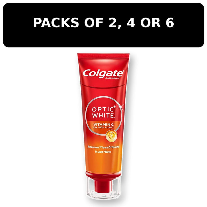 Colgate Optic White Vitamin C 80g – packs of 2, 4 or 6