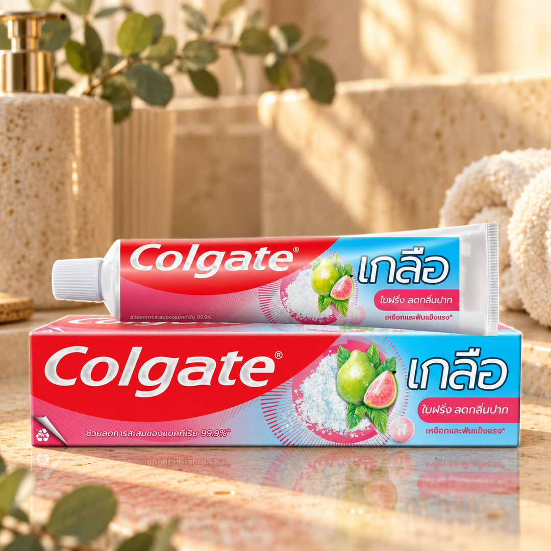 Colgate Salt Guava Leaf Toothpaste 150g — lifestyle image 2