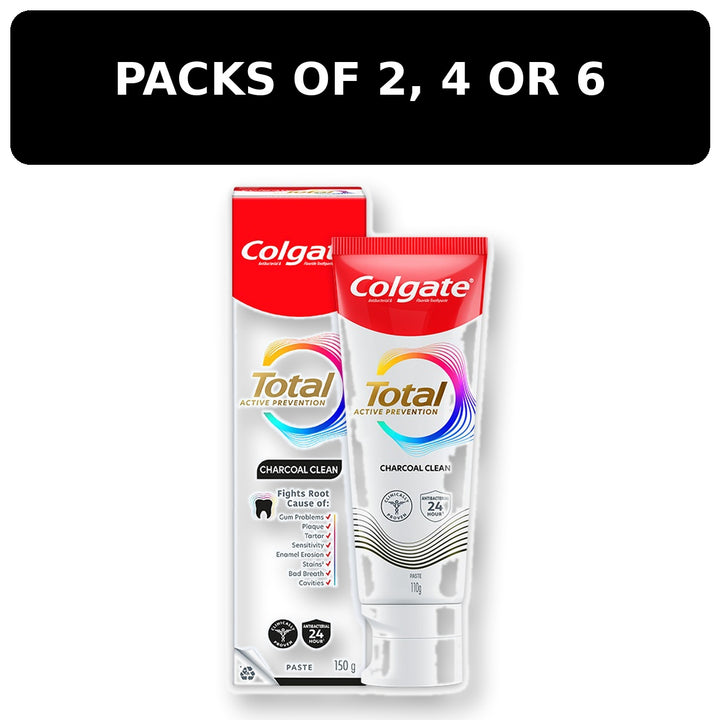 Colgate Total Active Prevention+ Charcoal Clean Toothpaste 150g — multipack cover