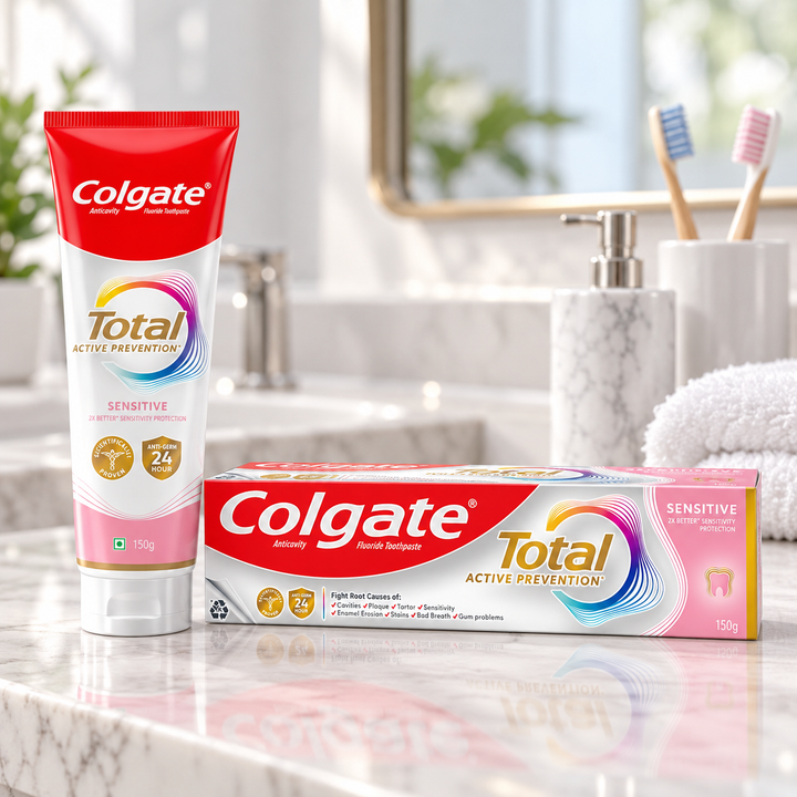 Colgate Total Active Prevention+ Sensitivity Toothpaste 150g — lifestyle image 1
