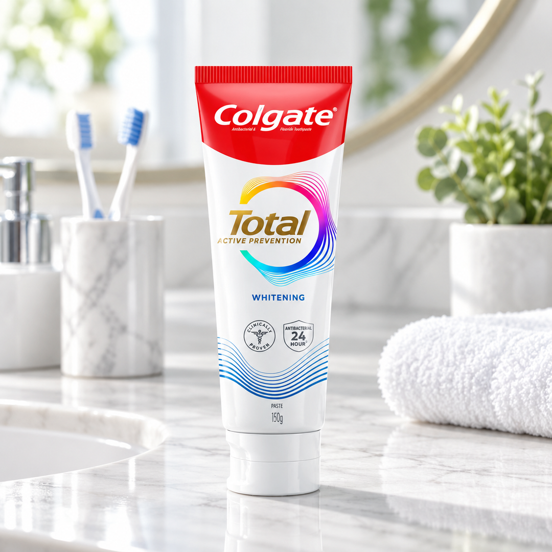 Colgate Total Active Prevention+ Whitening Toothpaste 150g — lifestyle image 1