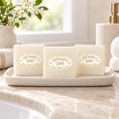 Jam Rice Milk Soap 65 g — Packs of 3, 6 or 12 — lifestyle photograph