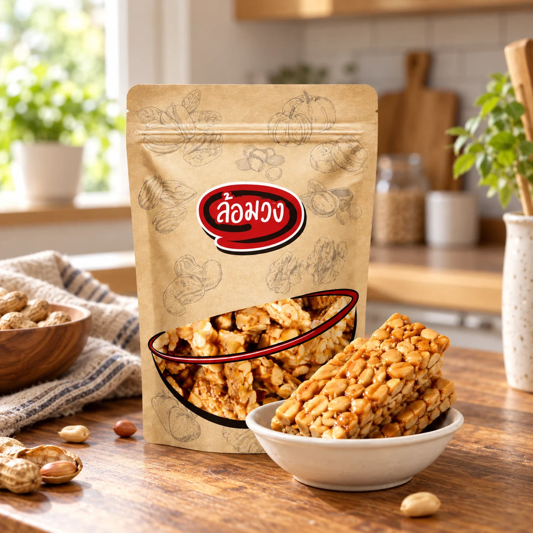Rom-Wong Peanut Brittle Bars — lifestyle photograph