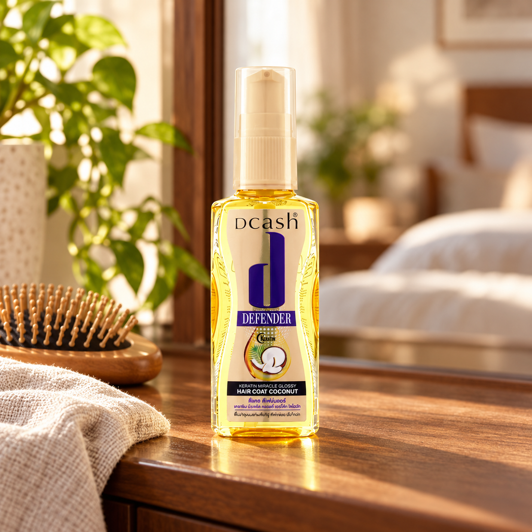 Dcash Defender Keratin Miracle Glossy Hair Coat Coconut 50/90 ml — supporting product photograph; see selected option and pack quantity