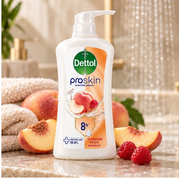 Dettol Proskin Hydrating Peach Shower Gel 450 g × 2 — lifestyle