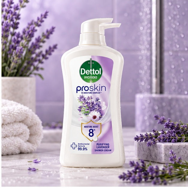 Dettol Proskin Purifying Lavender Shower Cream 450 g × 2 — lifestyle